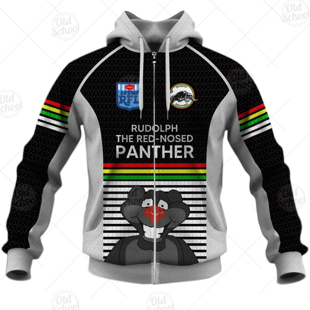 NRL Penrith Panthers Custom Name Number Christmas Knit Pattern Vintage Zip Up Hoodie NRL Penrith Panthers Custom Name Number Christmas Knit Pattern Vintage Zip Up Hoodie