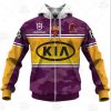 NRL Brisbane Broncos Custom Name Number ANZAC 2020 Zip Up Hoodie
