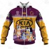 NRL Brisbane Broncos Custom Name Number x Bluey 2020 Jersey Zip Up Hoodie