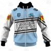 NRL Cronulla-Sutherland Sharks Custom Name Number 2021 Heritage Zip Up Hoodie