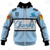 NRL Cronulla-Sutherland Sharks Custom Name Number 2021 Home Jersey Zip Up Hoodie
