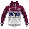NRL Manly Warringah Sea Eagles Custom Name Number 2021 Away Jersey Zip Up Hoodie