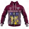 NRL Manly Warringah Sea Eagles Custom Name Number x The Simpsons Halloween 2020 Jersey Zip Up Hoodie