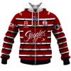 NRL Sydney Roosters Custom Name Number ANZAC Day 2020 Jersey Zip Up Hoodie