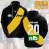 AFL Richmond Tigers Custom Name Number 2021 Home Guernsey Pullover Hoodie