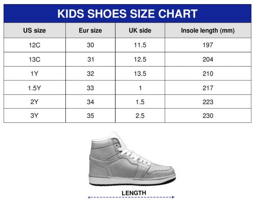 Air Jordan 1 Low Shoes Kids Size Chart