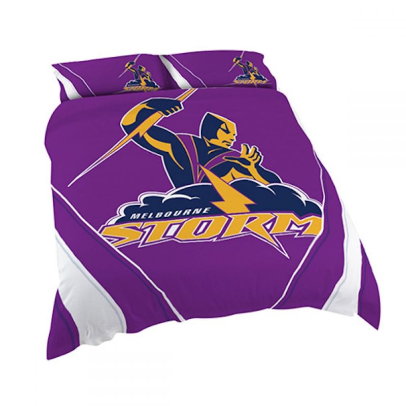 NRL Melbourne Storm Purple White Stripes Doona Cover