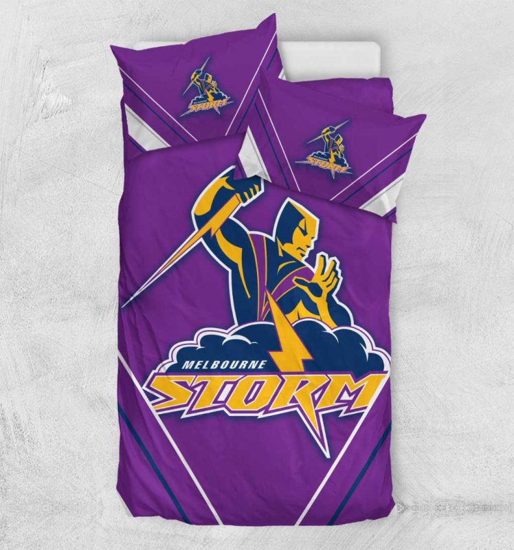 NRL Melbourne Storm Purple White Stripes Logo 1998 2018 Doona Cover