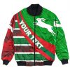 NRL South Sydney Rabbitohs Custom Text Victorian Vibes – Rugby Team Bomber Jacket