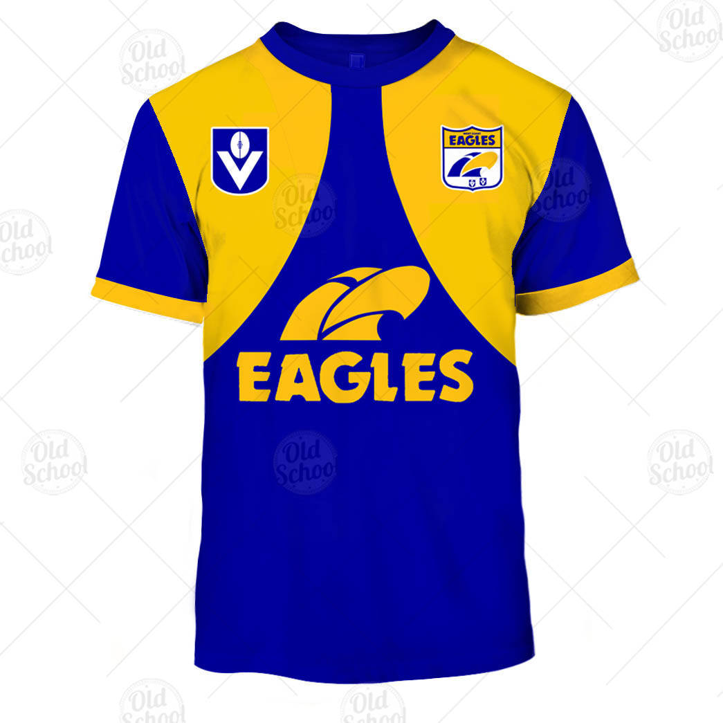 AFL West Coast Eagles Custom Name Number Vintage Retro Guernsey Kids T-Shirt AFL West Coast Eagles Custom Name Number Vintage Retro Guernsey Kids T-Shirt