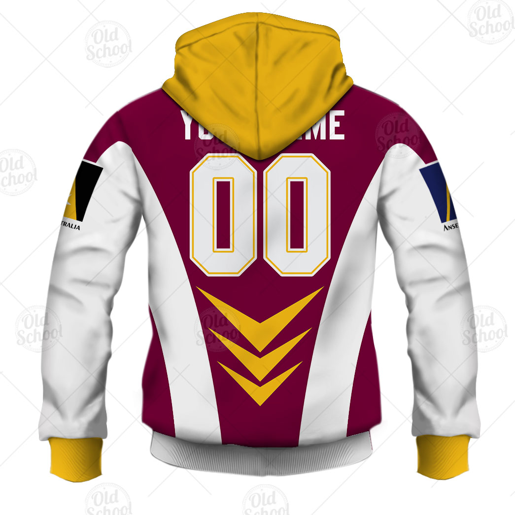 NRL Brisbane Broncos Custom Name Number 1997 Vintage Retro Jersey Zip Up Hoodie NRL Brisbane Broncos Custom Name Number 1997 Vintage Retro Jersey Zip Up Hoodie