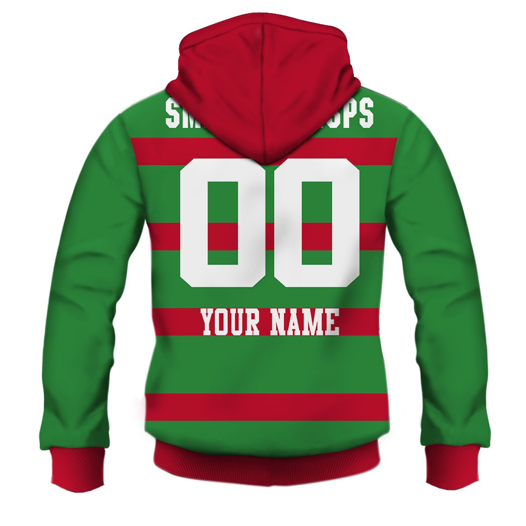 NRL South Sydney Rabbitohs Custom Name Number 1989 Vintage Retro Jersey Zip Up Hoodie NRL South Sydney Rabbitohs Custom Name Number 1989 Vintage Retro Jersey Zip Up Hoodie