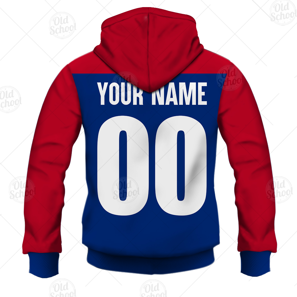 AFL Melbourne Demons Custom Name Number Vintage Heritage 1986 Guernsey Zip Up Hoodie