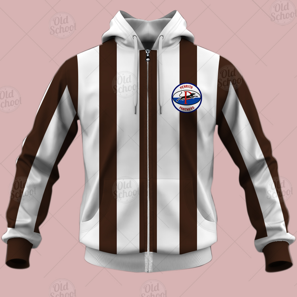NRL Penrith Panthers Custom Name Number Vintage Jersey 1973 Heritage Zip Up Hoodie NRL Penrith Panthers Custom Name Number Vintage Jersey 1973 Heritage Zip Up Hoodie