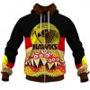 AFL Hawthorn Hawks Dinky Di Lover Aboriginal Flag x Indigenous Zip Up Hoodie