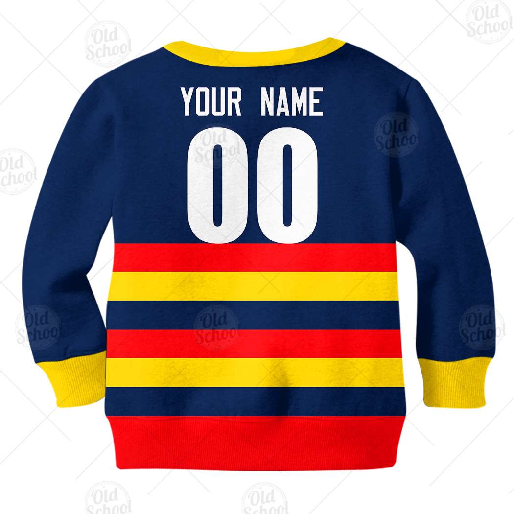 AFL Adelaide Crows Custom Name Number Vintage Retro Guernsey 90s Kids Sweatshirt AFL Adelaide Crows Custom Name Number Vintage Retro Guernsey 90s Kids Sweatshirt