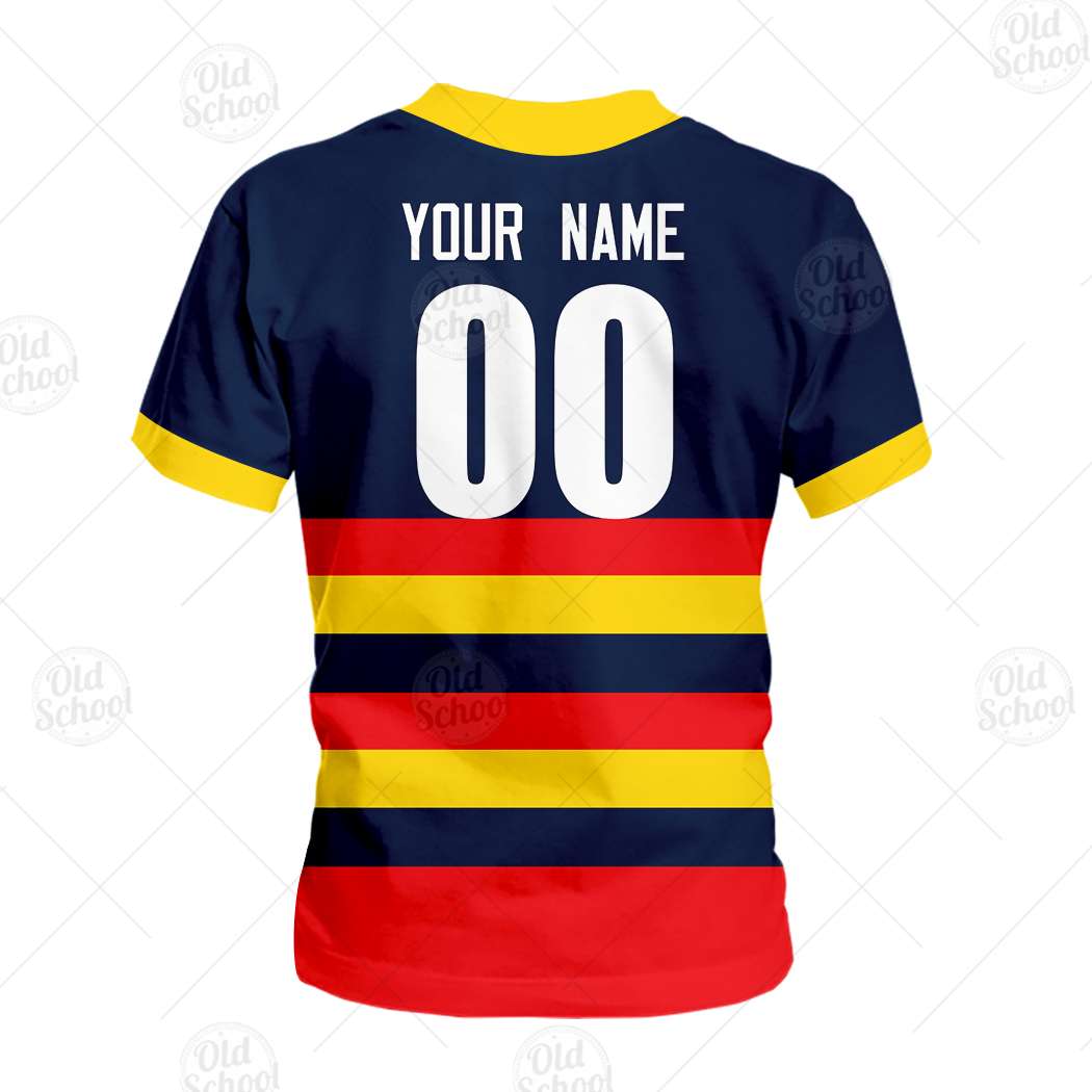 AFL Adelaide Crows Custom Name Number Vintage Retro Guernsey 90s Kids T-Shirt