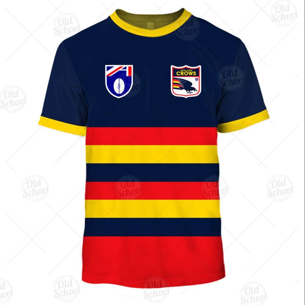 AFL Adelaide Crows Custom Name Number Vintage Retro Guernsey 90s Kids T-Shirt