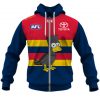 AFL Adelaide Crows Custom Name Number The Simpsons Guernsey Zip Up Hoodie