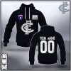 AFL Carlton Blues Custom Name Number Vintage Heritage 1995 Guernsey Pullover Hoodie