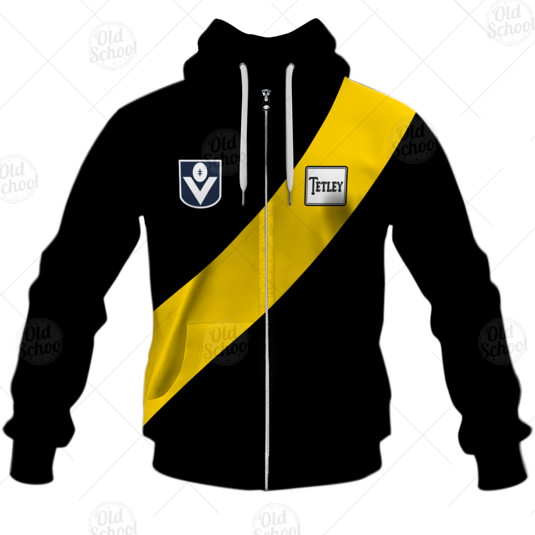AFL Richmond Tigers Custom Name Number Vintage 1980 Guernsey Zip Up Hoodie AFL Richmond Tigers Custom Name Number Vintage 1980 Guernsey Zip Up Hoodie