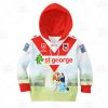 NRL St. George Illawarra Dragons Custom Name Number Bluey Jersey 2020 Kids Pullover Hoodie