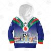 NRL New Zealand Warriors Custom Name Number Bluey Jersey Kids Pullover Hoodie