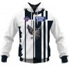AFL Collingwood Magpies Custom Name Number Vintage Centenary Guernsey Zip Up Hoodie