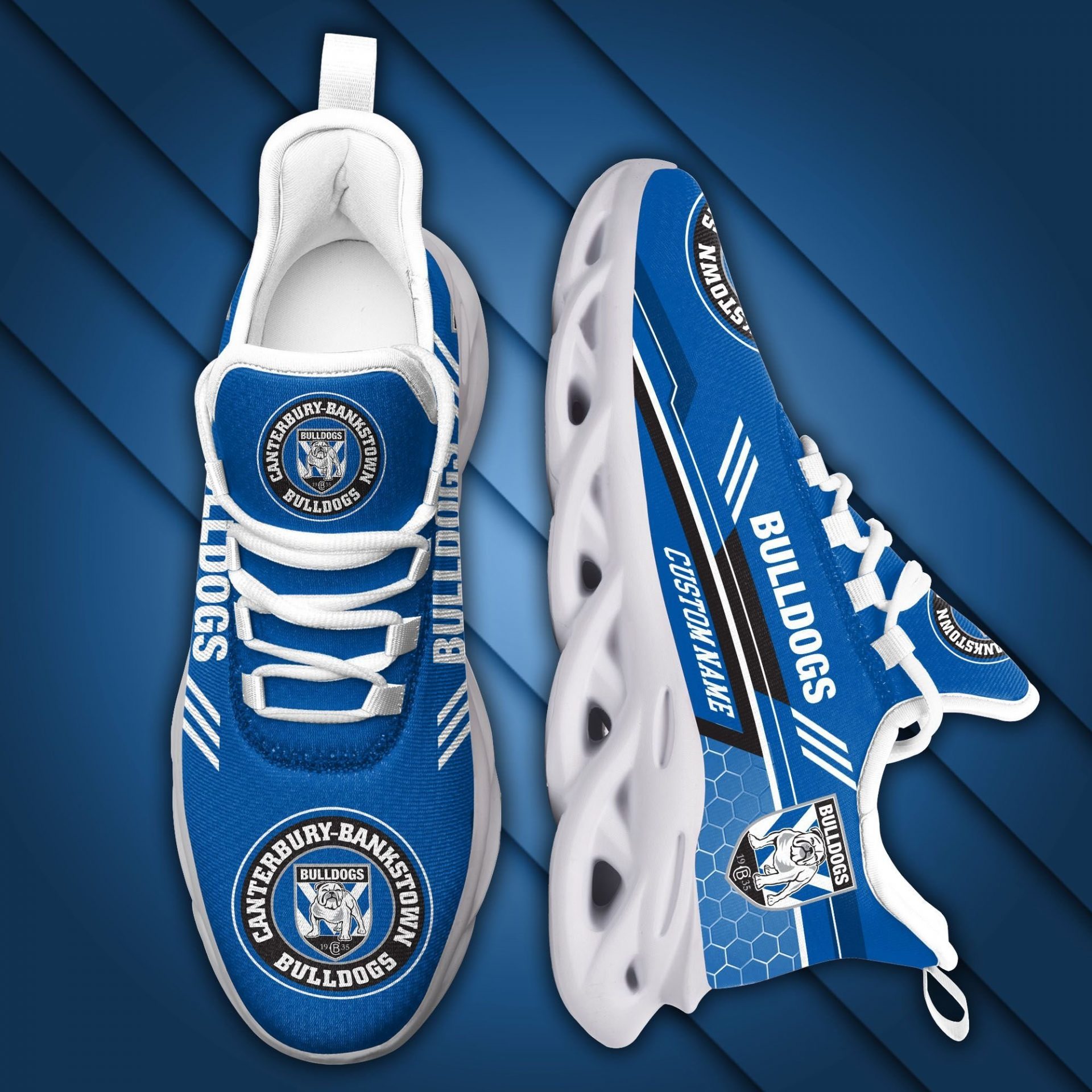NRL Canterbury-Bankstown Bulldogs Custom Name Max Soul Shoes V2 NRL Canterbury-Bankstown Bulldogs Custom Name Max Soul Shoes V2