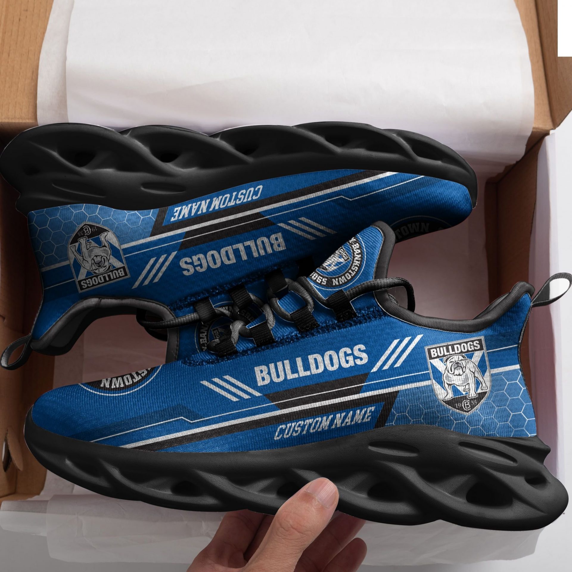 NRL Canterbury-Bankstown Bulldogs Custom Name Max Soul Shoes V2 NRL Canterbury-Bankstown Bulldogs Custom Name Max Soul Shoes V2