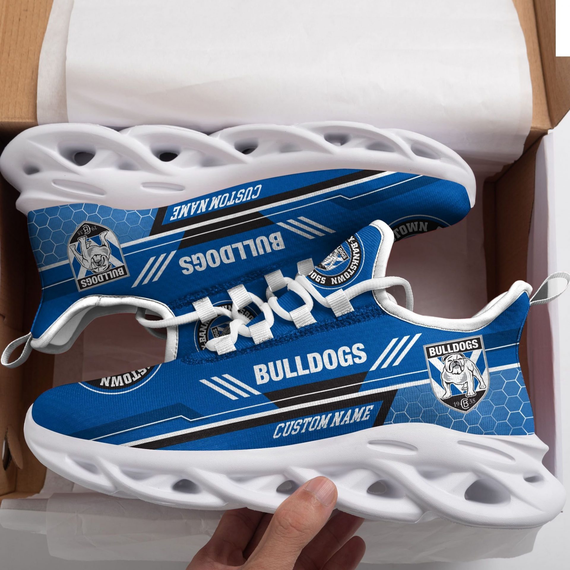 NRL Canterbury-Bankstown Bulldogs Custom Name Max Soul Shoes V2 NRL Canterbury-Bankstown Bulldogs Custom Name Max Soul Shoes V2