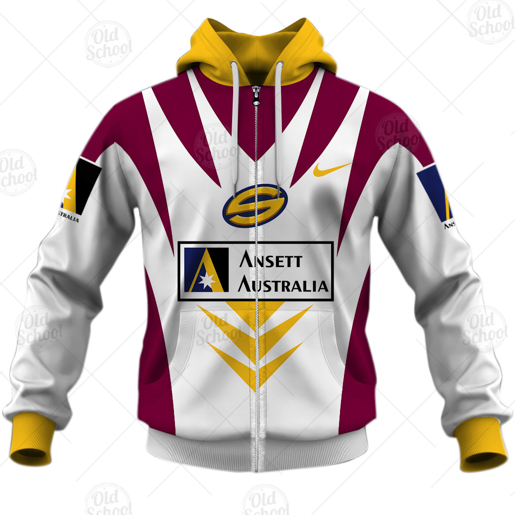NRL Brisbane Broncos Custom Name Number 1997 Vintage Retro Jersey Zip Up Hoodie NRL Brisbane Broncos Custom Name Number 1997 Vintage Retro Jersey Zip Up Hoodie