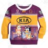 NRL Brisbane Broncos Custom Name Number Bluey Jersey Kids Sweatshirt