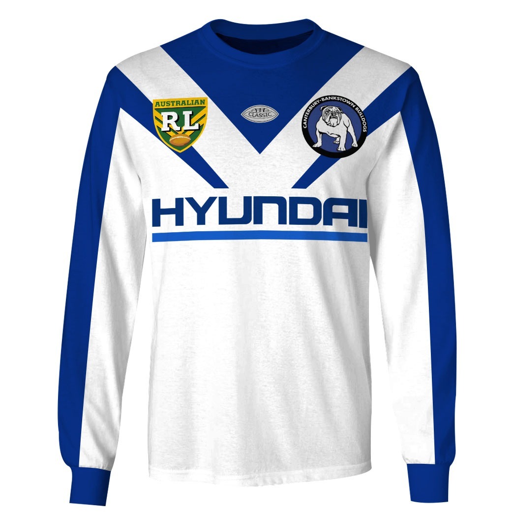 NRL Canterbury-Bankstown Bulldogs Custom Name Number 1995 Vintage Retro Jersey Sweatshirt NRL Canterbury-Bankstown Bulldogs Custom Name Number 1995 Vintage Retro Jersey Sweatshirt