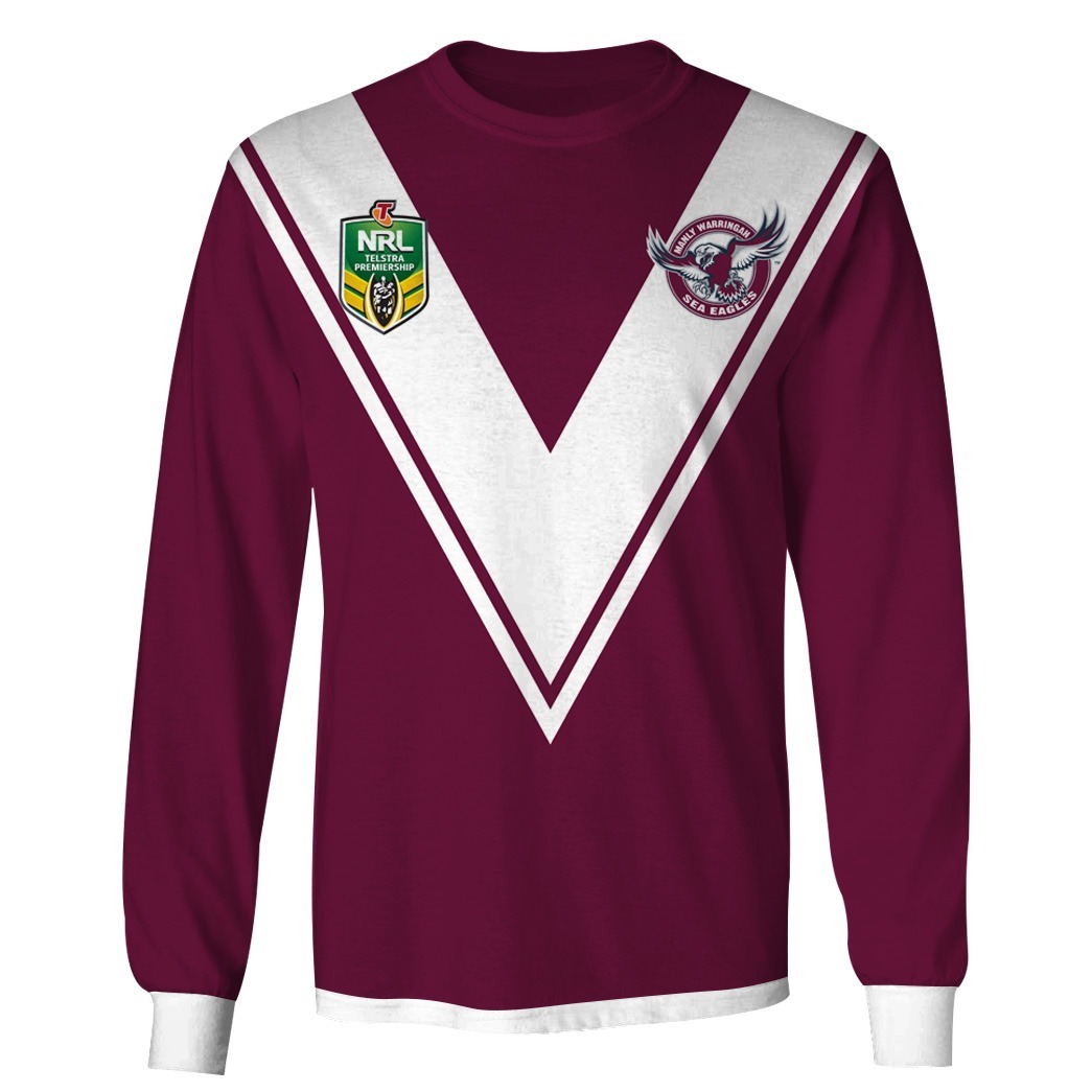 NRL Manly Warringah Sea Eagles Custom Name Number Vintage 1998 Jersey Sweatshirt NRL Manly Warringah Sea Eagles Custom Name Number Vintage 1998 Jersey Sweatshirt