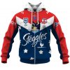 NRL Sydney Roosters Custom Name Number x Bluey Jersey Zip Up Hoodie