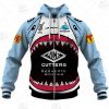 NRL Cronulla-Sutherland Sharks Custom Name Number 2020 Nines Jersey Zip Up Hoodie