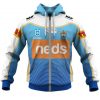 NRL Gold Coast Titans Custom Name Number 2020 Heritage Jersey Zip Up Hoodie