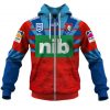 NRL Newcastle Knights Custom Name Number NRL Nines 2020 Jersey Zip Up Hoodie