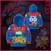NRL Newcastle Knights Custom Name Number x The Simpsons 2020 Halloween Kids Pullover Hoodie