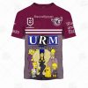 NRL Manly Warringah Sea Eagles Custom Name Number x The Simpsons Halloween 2020 Jersey T-Shirt