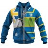 NRL Parramatta Eels Custom Name Number Australian Flag Jersey Zip Up Hoodie