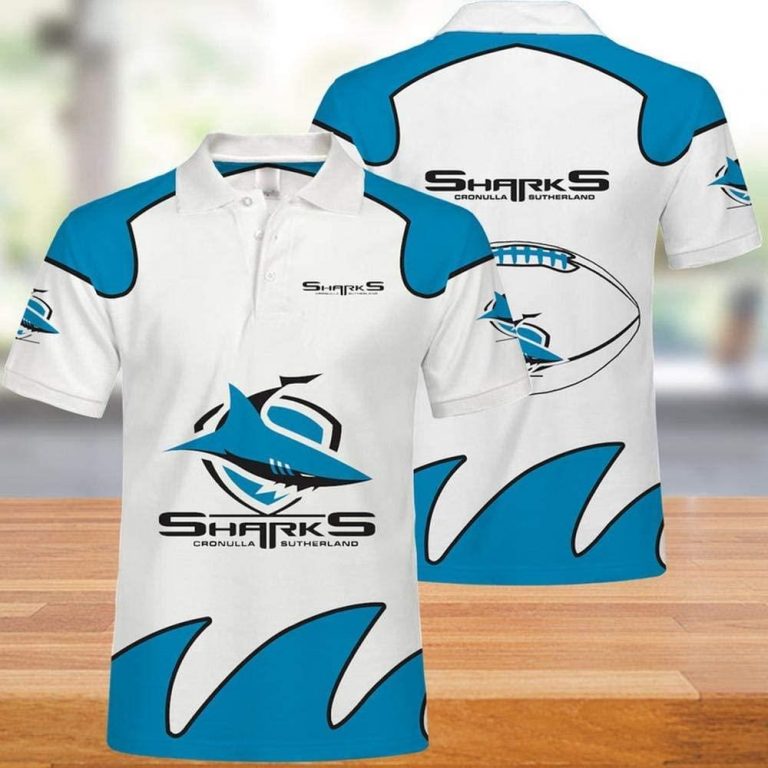 NRL CronullaSutherland Sharks White Polo Shirt