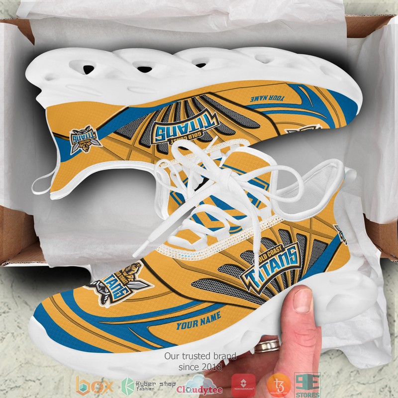 NRL Gold Coast Titans Custom Name Max Soul Shoes V4 NRL Gold Coast Titans Custom Name Max Soul Shoes V4