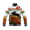 NRL South Sydney Rabbitohs ANZAC Poppy Flowers – White Baseball Jacket