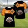 NRL Wests Tigers Custom Name Gold Black T-Shirt