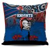 NRL Newcastle Knights ANZAC Day Aboriginal Square Pillow Case