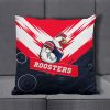 NRL Sydney Roosters Indigenous Mascot Navy White Square Pillow Case