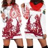 NRL St. George Illawarra Dragons Custom Text Polynesian Tattoo Style Women Hoodie Dress