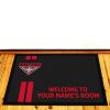 AFL Essendon Bombers Custom Name Black Red Rubber Doormat